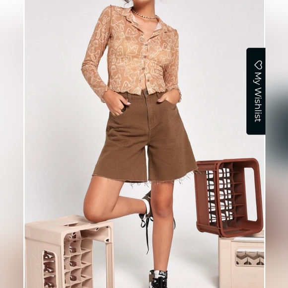 Motel Rocks Keyla Shirt In Tan Mushroom size Large - Picture 3 of 7